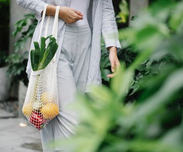 Woman with groceries